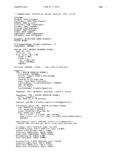 xerox ImageDefs.mesa Sep78  xerox mesa 4.0_1978 listing Mesa_4_System ImageDefs.mesa_Sep78.pdf