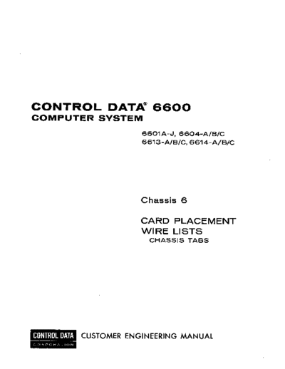 cdc 63017400Y 6600 Chassis Tabs 06 Jan68  . Rare and Ancient Equipment cdc cyber cyber_70 fieldEngr 63017400Y_6600_Chassis_Tabs_06_Jan68.pdf