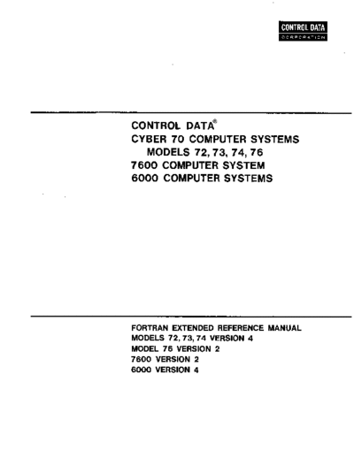 cdc 60305600A FTN Extd V4 Oct71  . Rare and Ancient Equipment cdc cyber lang fortran 60305600A_FTN_Extd_V4_Oct71.pdf