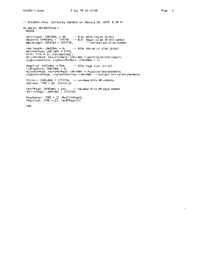 xerox AltoDefs.mesa Sep78  xerox mesa 4.0_1978 listing Mesa_4_System AltoDefs.mesa_Sep78.pdf