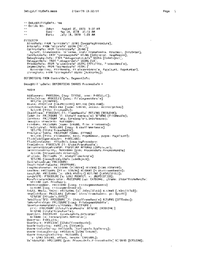 xerox DebugUtilityDefs.mesa Sep78  xerox mesa 4.0_1978 listing Mesa_4_Debug DebugUtilityDefs.mesa_Sep78.pdf