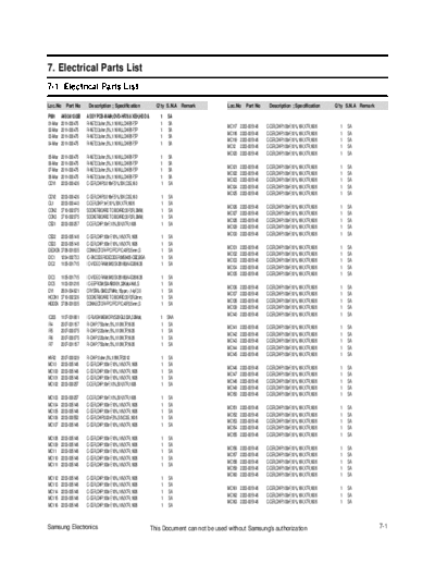 Samsung 1237995788 electrical part list  Samsung DVD DVD-HR755 DVD-HR755 DVD-HR755EUR 1237995788_electrical_part_list.pdf