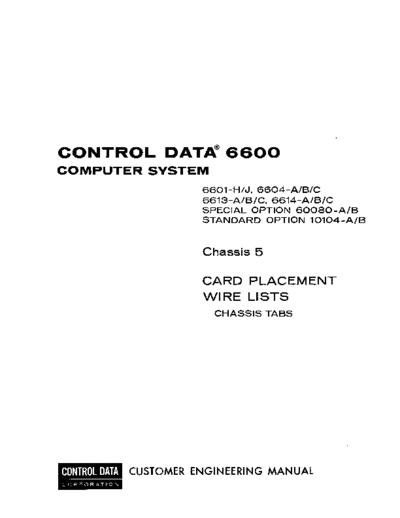 cdc 60150800BG 6600 Chassis Tabs 05 Mar69  . Rare and Ancient Equipment cdc cyber cyber_70 fieldEngr 60150800BG_6600_Chassis_Tabs_05_Mar69.pdf