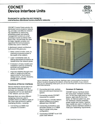 cdc Device Interface Brochure Mar86  . Rare and Ancient Equipment cdc cyber comm cdcnet Device_Interface_Brochure_Mar86.pdf