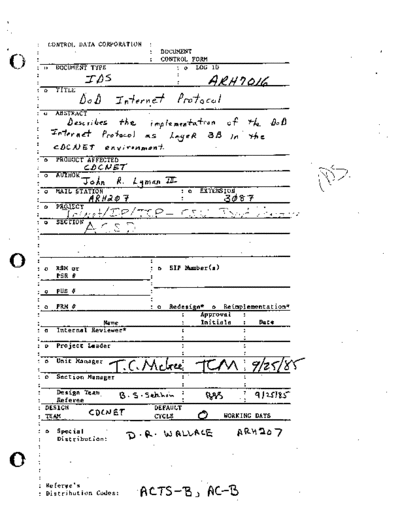 cdc ARH7016 DOD Internet Protocol IDS Sep85  . Rare and Ancient Equipment cdc cyber comm cdcnet ARH7016_DOD_Internet_Protocol_IDS_Sep85.pdf