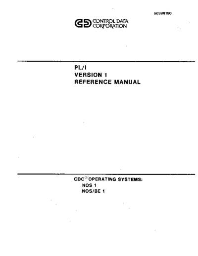 cdc 60388100B PL I Version 1 Reference Manual Oct79  . Rare and Ancient Equipment cdc cyber lang pl1 60388100B_PL_I_Version_1_Reference_Manual_Oct79.pdf