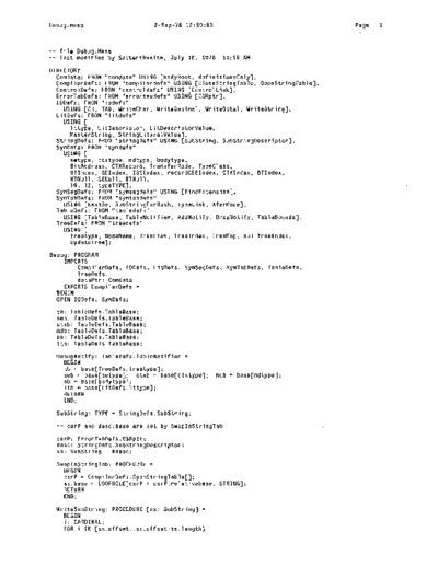 xerox Debug.mesa Sep78  xerox mesa 4.0_1978 listing Mesa_4_Compiler Debug.mesa_Sep78.pdf