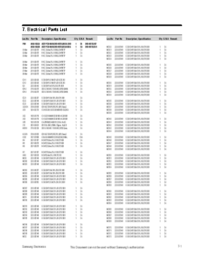 Samsung electrical part list  Samsung DVD DVD-HR755 DVD-HR755 DVD-HR755EUR electrical_part_list.pdf