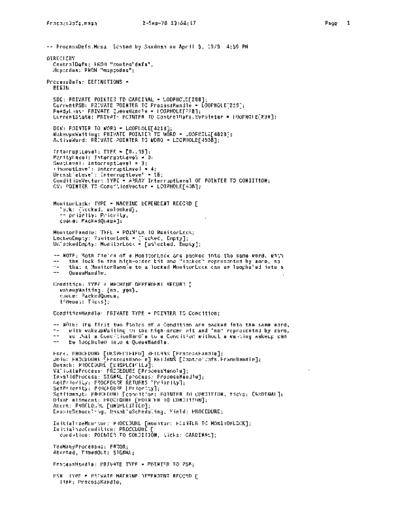 xerox ProcessDefs.mesa Sep78  xerox mesa 4.0_1978 listing Mesa_4_System ProcessDefs.mesa_Sep78.pdf