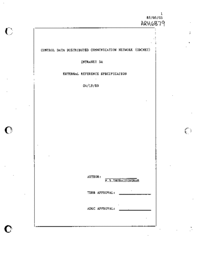 cdc ARH6879 CDCNET Intranet 3A ERS Apr85  . Rare and Ancient Equipment cdc cyber comm cdcnet ARH6879_CDCNET_Intranet_3A_ERS_Apr85.pdf