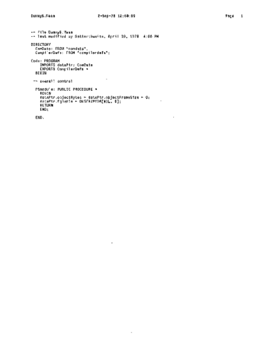 xerox Dummy5.mesa Sep78  xerox mesa 4.0_1978 listing Mesa_4_Compiler Dummy5.mesa_Sep78.pdf