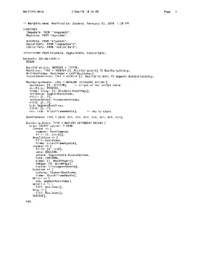 xerox WartDefs.mesa Sep78  xerox mesa 4.0_1978 listing Mesa_4_System WartDefs.mesa_Sep78.pdf
