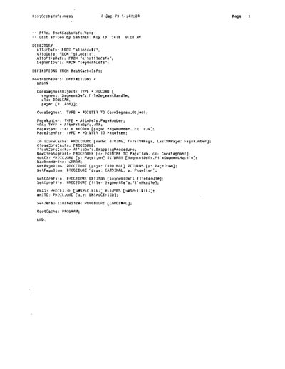 xerox BootCacheDefs.mesa Sep78  xerox mesa 4.0_1978 listing Mesa_4_Bootstrap BootCacheDefs.mesa_Sep78.pdf