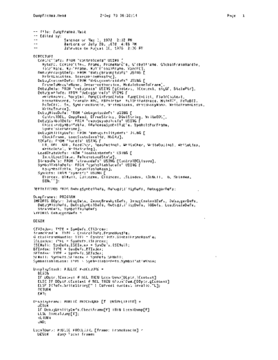 xerox DumpFrames.mesa Sep78  xerox mesa 4.0_1978 listing Mesa_4_Debug DumpFrames.mesa_Sep78.pdf