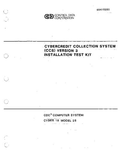 cdc 60475250C Cybercredit Collection System Version 3 Installation Test Kit Jan83  . Rare and Ancient Equipment cdc 1700 cyber_18 applications 60475250C_Cybercredit_Collection_System_Version_3_Installation_Test_Kit_Jan83.pdf