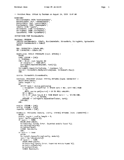 xerox BootUser.mesa Sep78  xerox mesa 4.0_1978 listing Mesa_4_Bootstrap BootUser.mesa_Sep78.pdf