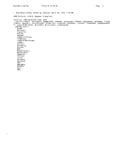 xerox BasicMesa.config Sep78  xerox mesa 4.0_1978 listing Mesa_4_System BasicMesa.config_Sep78.pdf