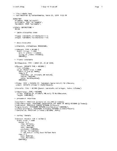 xerox LitDefs.mesa_Sep78  xerox mesa 4.0_1978 listing Mesa_4_Compiler LitDefs.mesa_Sep78.pdf