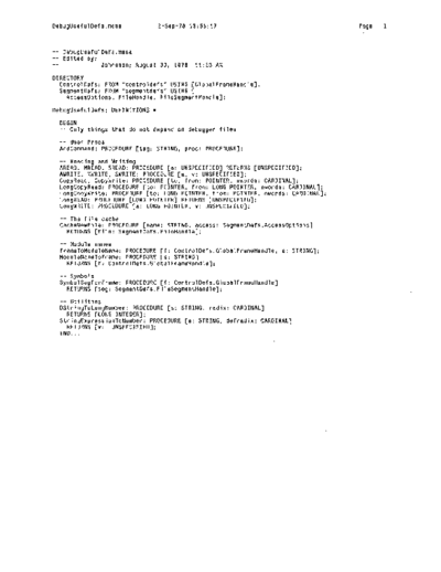 xerox DebugUsefulDefs.mesa Sep78  xerox mesa 4.0_1978 listing Mesa_4_System DebugUsefulDefs.mesa_Sep78.pdf