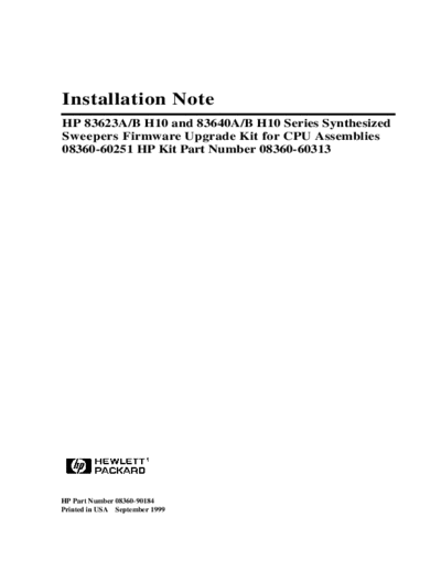 Agilent 08360-90184 83623A B 40A B Installation Note Sep99  Agilent 08360-90184 83623A B 40A B Installation Note Sep99.pdf