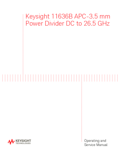 Agilent 11636-90001 Operating Note for the 11636B Power Divider DC to 26.5 GHz (Feb85) c20140801 [200]  Agilent 11636-90001 Operating Note for the 11636B Power Divider DC to 26.5 GHz (Feb85) c20140801 [200].pdf