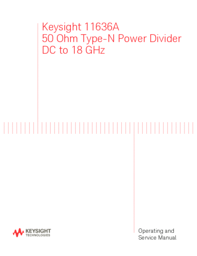 Agilent 11636-90004 11636A 50 Ohm Type-N Power Divider Operating and Service Manual c20140801 [200]  Agilent 11636-90004 11636A 50 Ohm Type-N Power Divider Operating and Service Manual c20140801 [200].pdf