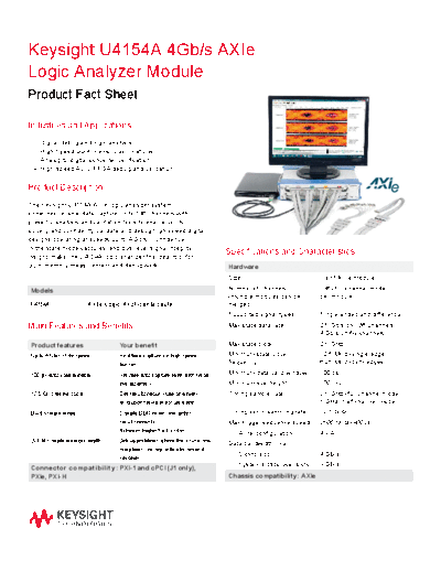 Agilent 5990-9444EN U4154A 4Gb s AXIe Logic Analyzer Module - Product Fact Sheet c20140825 [2]  Agilent 5990-9444EN U4154A 4Gb s AXIe Logic Analyzer Module - Product Fact Sheet c20140825 [2].pdf