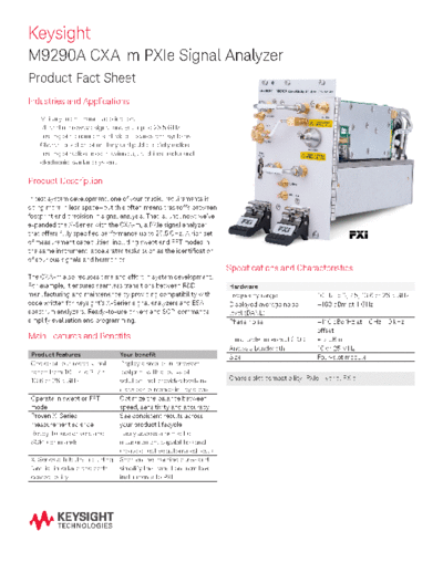 Agilent 5992-0044EN M9290A CXA-m PXIe Signal Analyzer - Product Fact Sheet c20140902 [2]  Agilent 5992-0044EN M9290A CXA-m PXIe Signal Analyzer - Product Fact Sheet c20140902 [2].pdf