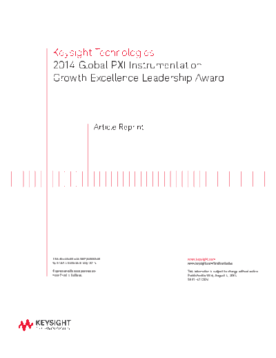 Agilent 5991-4710EN 2014 Global PXI Instrumentation Growth Excellence Leadership Award - Article Reprint [16  Agilent 5991-4710EN 2014 Global PXI Instrumentation Growth Excellence Leadership Award - Article Reprint [16].pdf