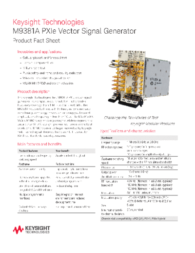 Agilent 5991-0282EN M9381A PXIe Vector Signal Generator - Flyer c20140811 [2]  Agilent 5991-0282EN M9381A PXIe Vector Signal Generator - Flyer c20140811 [2].pdf