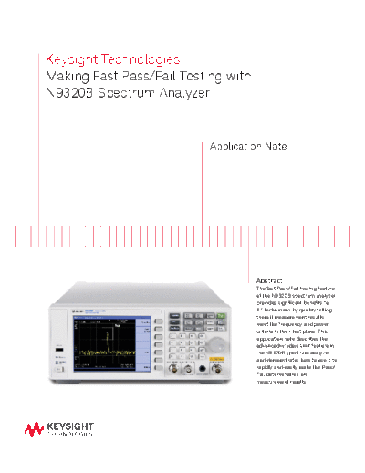 Agilent 5991-2930EN Making Fast Pass Fail Testing with Keysight N9320B Spectrum Analyzer - Application Note   Agilent 5991-2930EN Making Fast Pass Fail Testing with Keysight N9320B Spectrum Analyzer - Application Note c20140908 [6].pdf