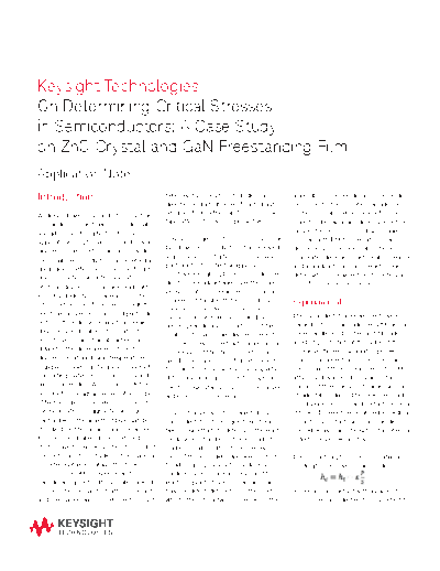 Agilent 5991-3469EN Determining Critical Stresses in Semiconductors  Using ZnO Crystal & GaN Freestanding Fi  Agilent 5991-3469EN Determining Critical Stresses in Semiconductors_ Using ZnO Crystal & GaN Freestanding Film c20141027 [4].pdf