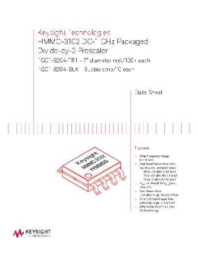 Agilent 5991-3483EN HMMC-3102 DC-1 GHz Packaged Divide-by-2 Prescaler - Data Sheet c20140815 [9]  Agilent 5991-3483EN HMMC-3102 DC-1 GHz Packaged Divide-by-2 Prescaler - Data Sheet c20140815 [9].pdf