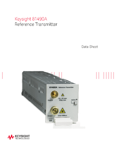 Agilent 81490A Reference Transmitter - Data Sheet 5989-7326EN c20140930 [4]  Agilent 81490A Reference Transmitter - Data Sheet 5989-7326EN c20140930 [4].pdf