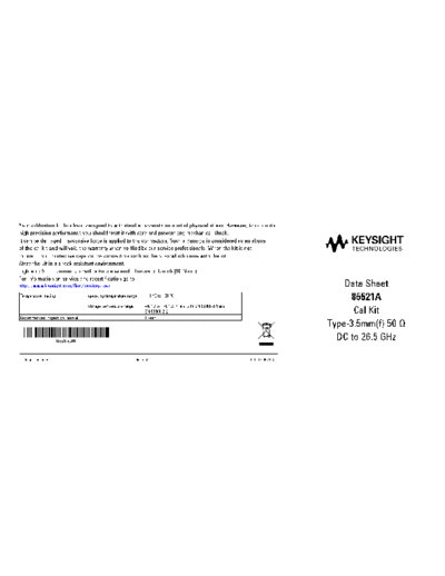 Agilent 85521A Calibration Kit Data Sheet 85521-90001 c20140603 [2]  Agilent 85521A Calibration Kit Data Sheet 85521-90001 c20140603 [2].pdf