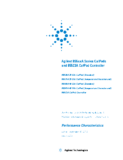 Agilent 85523-90003 855xxA Series CalPods and 85523A CalPod Controller Performance Characteristics [18]  Agilent 85523-90003 855xxA Series CalPods and 85523A CalPod Controller Performance Characteristics [18].pdf