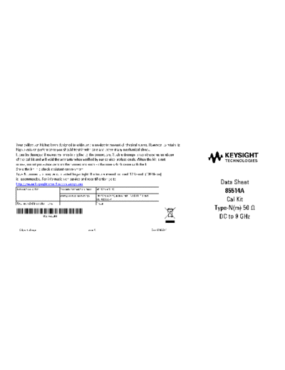 Agilent 85515A 4-in-1 OSLT Mechanical Calibration Kit Data Sheet 85515-90001 c20140603 [2]  Agilent 85515A 4-in-1 OSLT Mechanical Calibration Kit Data Sheet 85515-90001 c20140603 [2].pdf