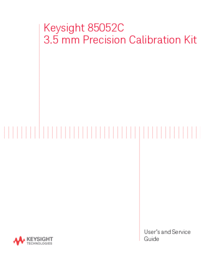 Agilent 85052-90078 85052C 3.5 mm Precision Calibration Kit User 2527s and Service Guide [87]  Agilent 85052-90078 85052C 3.5 mm Precision Calibration Kit User_2527s and Service Guide [87].pdf