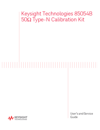 Agilent 85054-90049 85054B 50 Ohm Type-N Calibration Kit User 2527s and Service Guide [65]  Agilent 85054-90049 85054B 50 Ohm Type-N Calibration Kit User_2527s and Service Guide [65].pdf