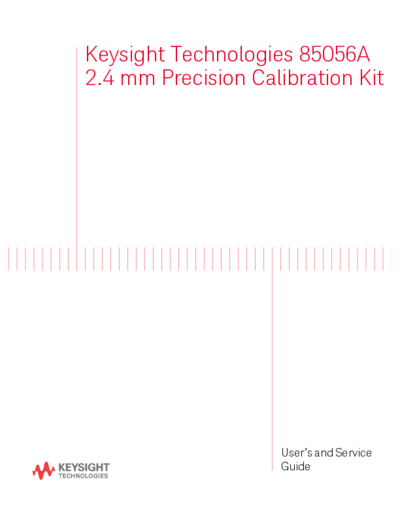 Agilent 85056-90020 85056A 2.4 mm Calibration Kit User 2527s and Service Guide [63]  Agilent 85056-90020 85056A 2.4 mm Calibration Kit User_2527s and Service Guide [63].pdf