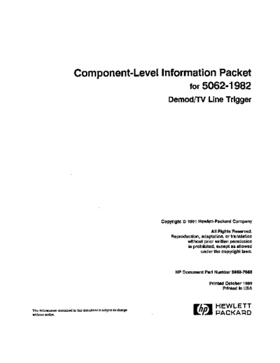Agilent CLIP 5062-1982 DemodTV Line Trigger.  Agilent CLIP 5062-1982 DemodTV Line Trigger..pdf