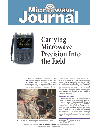 Agilent Carrying Microwave Precision Into the Field - Article Reprint 5991-1293EN c20121023 [3]  Agilent Carrying Microwave Precision Into the Field - Article Reprint 5991-1293EN c20121023 [3].pdf