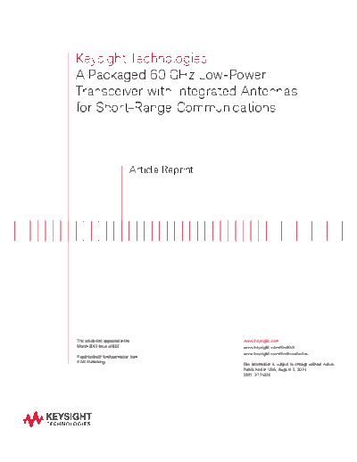 Agilent A Packaged 60 GHz Low-Power Transceiver with Integrated Antennas for Short-Range Communications 5991  Agilent A Packaged 60 GHz Low-Power Transceiver with Integrated Antennas for Short-Range Communications 5991-3774EN c20140711 [4].pdf