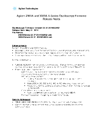 Agilent 2000X 3000X Series Oscilloscope Readme 0237 Release Notes for 2000 3000 X-Series Oscilloscope Firmwa  Agilent Agilent_2000X_3000X_Series_Oscilloscope_Readme_0237 Release Notes for 2000 3000 X-Series Oscilloscope Firmware (Version 2.37) c20140702 [16].pdf