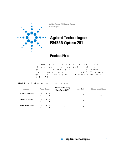 Agilent E8486-90701 E8486A Option 201 Product Note c20140507 [3]  Agilent E8486-90701 E8486A Option 201 Product Note c20140507 [3].pdf