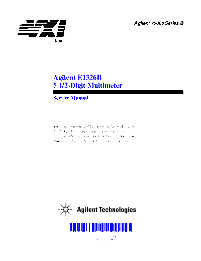 Agilent E1326B 5 1 2-Digit Multimeter Service Manual E1326-90017 [79]  Agilent E1326B 5 1 2-Digit Multimeter Service Manual E1326-90017 [79].pdf