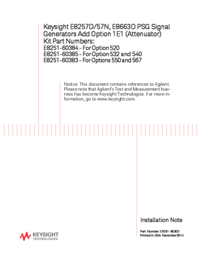 Agilent E8251-90302 E8257D PSG Signal Generators Add Option 1E1 Installation Note [16]  Agilent E8251-90302 E8257D PSG Signal Generators Add Option 1E1 Installation Note [16].pdf