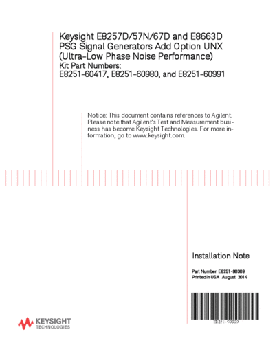 Agilent E8251-90309 E8257D & E8267D PSG Signal Generators Add Option UNX Installation Note [24]  Agilent E8251-90309 E8257D & E8267D PSG Signal Generators Add Option UNX Installation Note [24].pdf