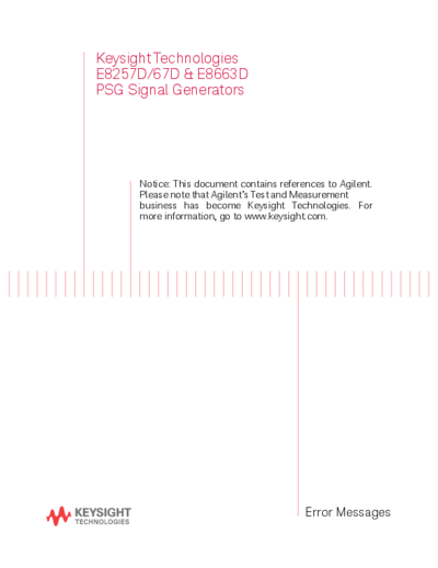 Agilent E8251-90357 E8257D 67D & E8663D PSG Signal Generators 252C Error Messages [73]  Agilent E8251-90357 E8257D 67D & E8663D PSG Signal Generators_252C Error Messages [73].pdf