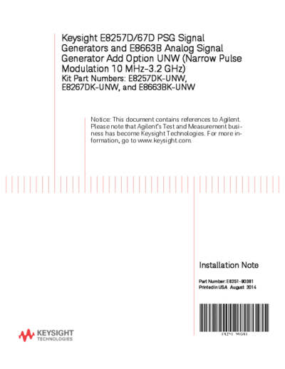 Agilent E8251-90381 E8257D 67D PSG Signal Generators and E8663B Analog Signal Generator Add Option UNW Insta  Agilent E8251-90381 E8257D 67D PSG Signal Generators and E8663B Analog Signal Generator Add Option UNW Installation Note [16].pdf